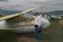 Tom after one of his solo flights.
