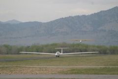 Two Gliders Landing on Two Separate Runways