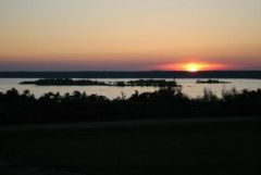 Sunset from our overlook on the St. Lawrence Seaway.
