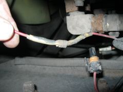 Ingnition wire to the Alternator exciter connection.