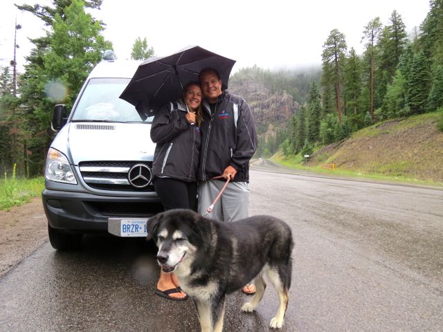 Jeff and Aimee at the bottom of Wolf Creek Pass