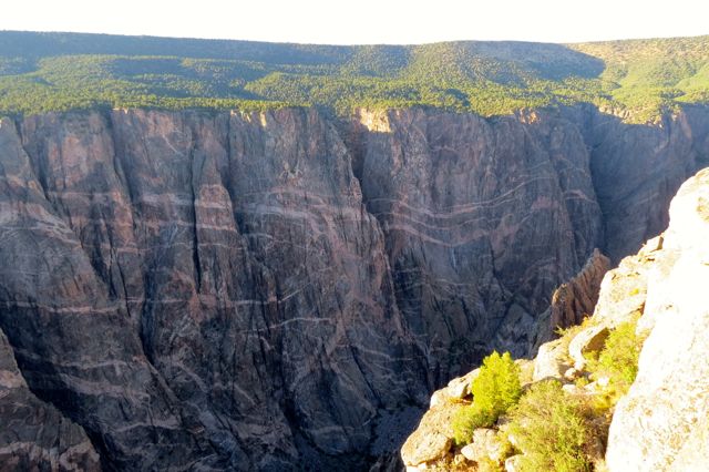 Look at the color and striations in the rockface