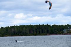 Kite surfing at Copper Harbor