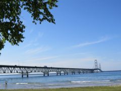 Crossing the Mackinac Bridge in an RV