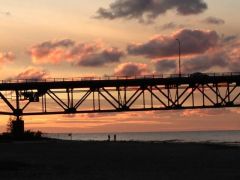 Sunset around Mackinac Bridge