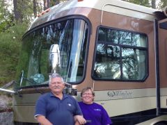 Melvin's parents with motor coach