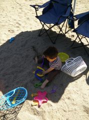 Liam playing on the beach