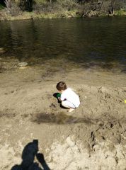 Ray playing by the river