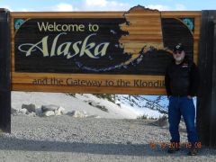 Welcome to Alaska sign at Yukon Border.